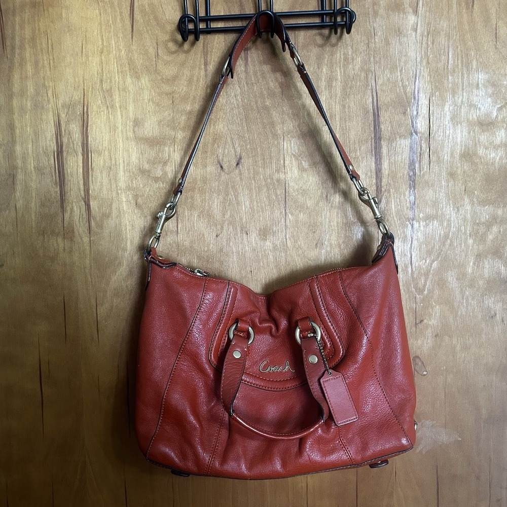 Coach Ashley F19247 Burnt Orange Leather Satchel Shoulder/Handbag